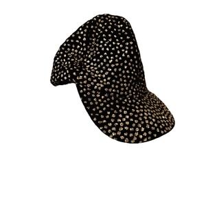Cadet Cap Accessory Hat Bling Black Velvet Sparkly Glam Retro Y2K  Statement‎